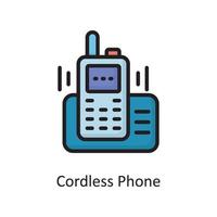 Cordless Phone Vector Filled Outline Icon Design illustration. Housekeeping Symbol on White background EPS 10 File