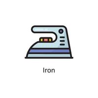 Iron Vector Filled Outline Icon Design illustration. Housekeeping Symbol on White background EPS 10 File