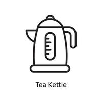 Tea Kettle Vector Outline Icon Design illustration. Housekeeping Symbol on White background EPS 10 File