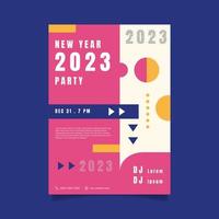 Flat design new year 2023 party poster template. - Vector. vector