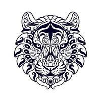 Tiger Head mandala arts isolated on white background vector