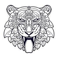 Tiger Head mandala arts isolated on white background vector