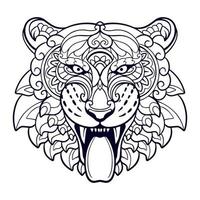 Tiger Head mandala arts isolated on white background vector