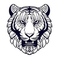 Tiger Head mandala arts isolated on white background vector