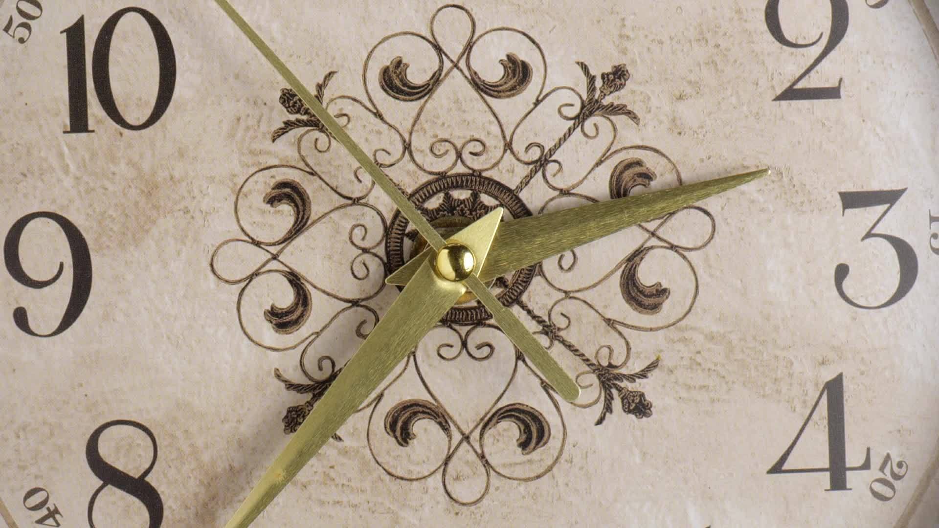 retro style wall clock time to walk slowly Shoot in a slow motion See