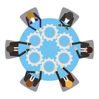 Business people meeting on a round table vector