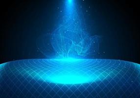 Abstract technology futuristic concept cyberspace blue grid lines and lighting effect vector