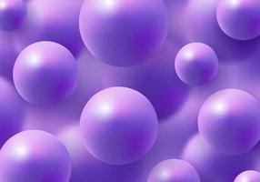 3D realistic purple balls on blurred effect elements background luxury style vector