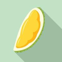 Fresh piece of durian icon, flat style vector