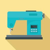 icono de máquina de coser digital, estilo plano vector