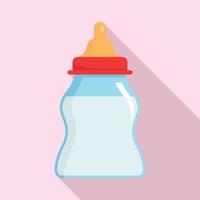 Baby milk bottle icon, flat style vector