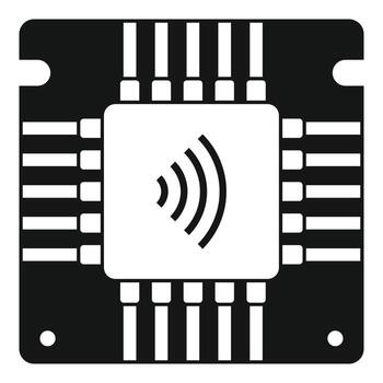 Nfc chip icon, simple style vector