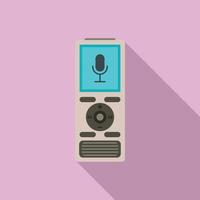 Digital dictaphone icon, flat style vector