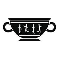 Greek ancient bowl icon, simple style vector