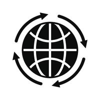 Global save energy icon, simple style vector