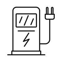 Electric car recharge station icon, outline style vector