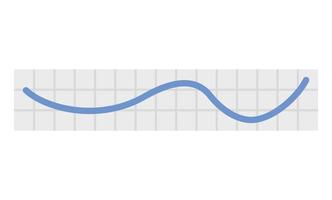 Line chart icon, flat style vector