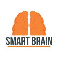 logotipo de cerebro inteligente humano, estilo plano vector