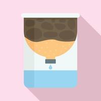 Water purification icon, flat style vector