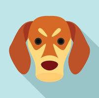 icono de cara de perro, estilo plano vector