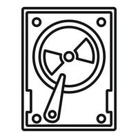 Magnetic hard disk icon, outline style vector