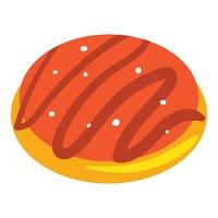 Jewish easter cake icon, cartoon style vector
