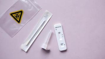 Negative Covid-19 test kit on table video