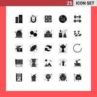 Stock Vector Icon Pack of 25 Line Signs and Symbols for healthcare dumbbell magnetic web internet Editable Vector Design Elements