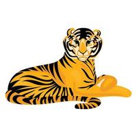 icono de tigre, estilo de dibujos animados vector