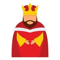 Bethlehem king icon, flat style vector