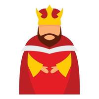 Bethlehem king icon, flat style vector