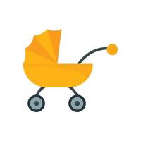 Baby carriage icon, flat style vector