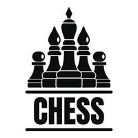 Chess game logo, simple style vector