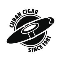 viejo logo de cigarro cubano, estilo simple vector