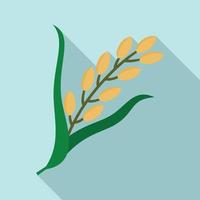 Rice plant icon, flat style vector