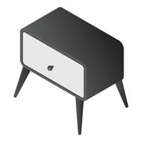 Bedside furniture icon, isometric style vector