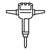 Impact rock drill icon, outline style vector