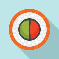 Rice mix sushi icon, flat style vector