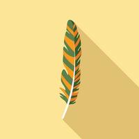 Plumage feather icon, flat style vector