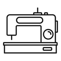 icono de máquina de coser moderna digital, estilo de esquema vector