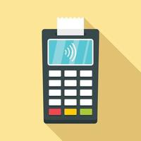 icono de terminal de pago nfc, estilo plano vector