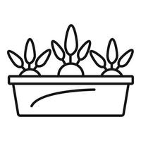 Beetroot ground pot icon, outline style vector