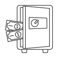 Metal safe icon, outline style vector