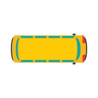 Top view school bus icon, flat style vector