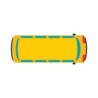 Top view school bus icon, flat style vector