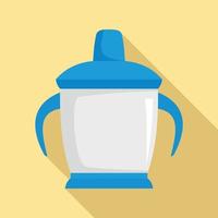 icono de taza para sorber, estilo plano vector