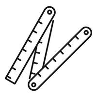 Measurement construct ruler icon, outline style vector