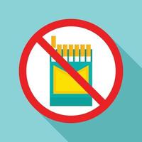 No cigarette pack icon, flat style vector