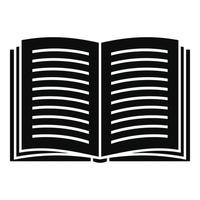 Open book icon, simple style vector