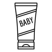 icono de tubo de crema de bebé, estilo de contorno vector